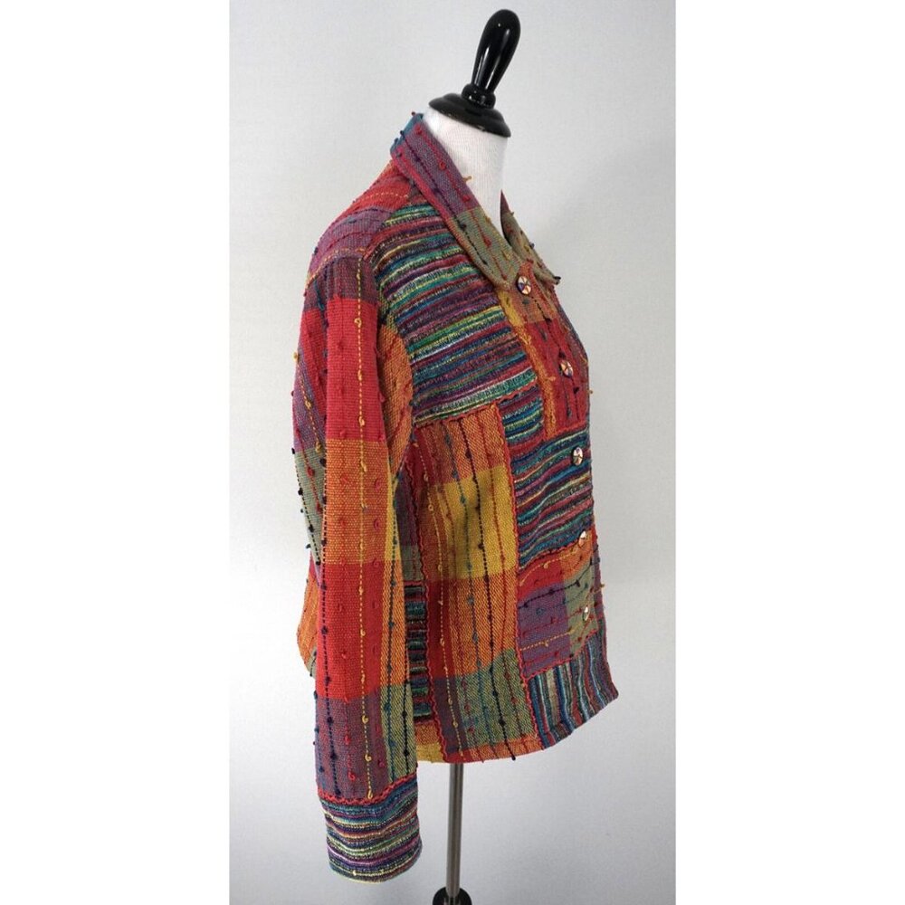 Vintage TravelSmith Patchwork Button Up Boho Mult… - image 3